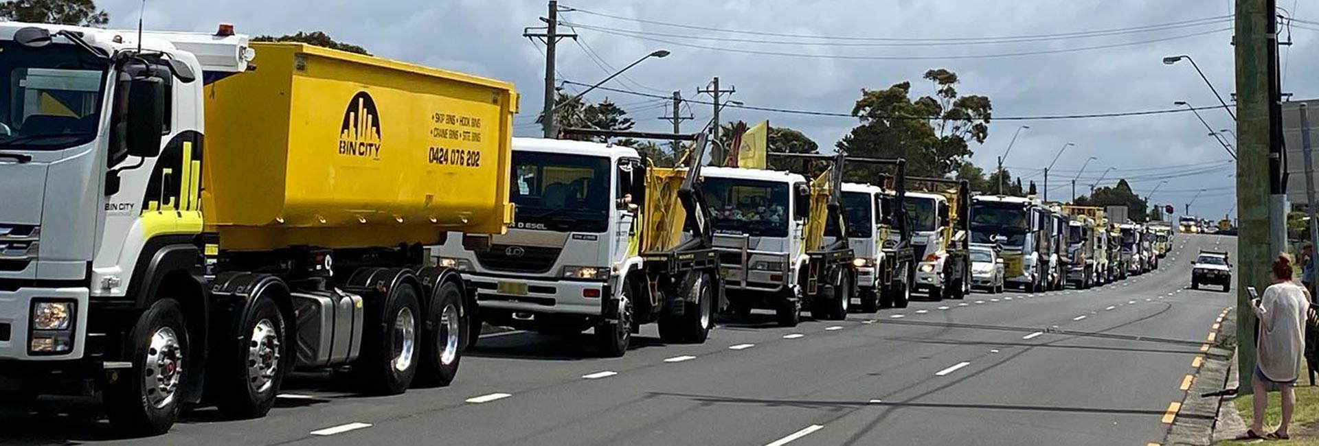 Fleet of Bin Trucks — Skip Bin Hire in Shellharbour, NSW
